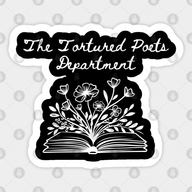 The Tortured Poets Department Floral Book Design Sticker by kuallidesigns